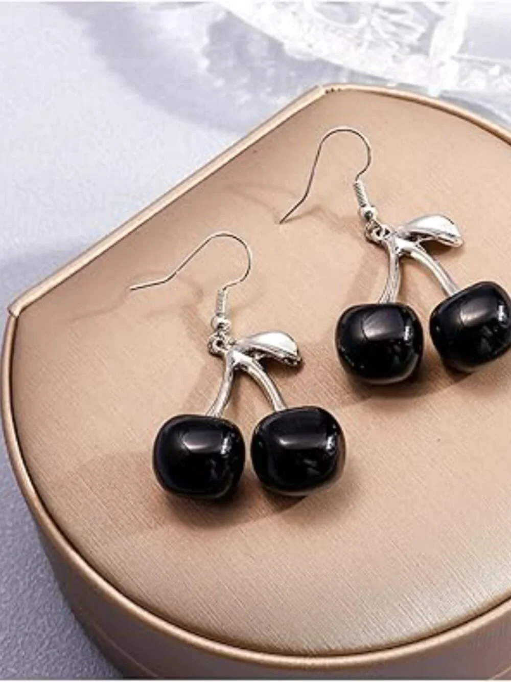 NEW Black Cherry‎ Earrings Fruit Earrings Cherry Dangle Earring